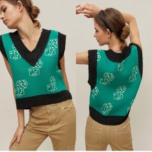 Urban Outfitters Green Dice Sweater Vest